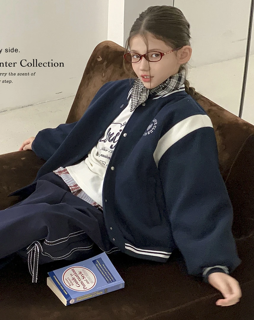 秋款儿童女童时尚百搭爱心夹棉棒球服-JL66830