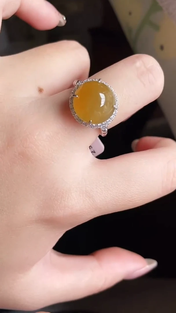 银S925镶嵌戒指翡翠80