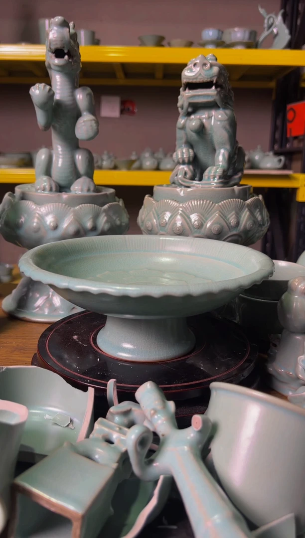 摆件精品仿古釉大果盘