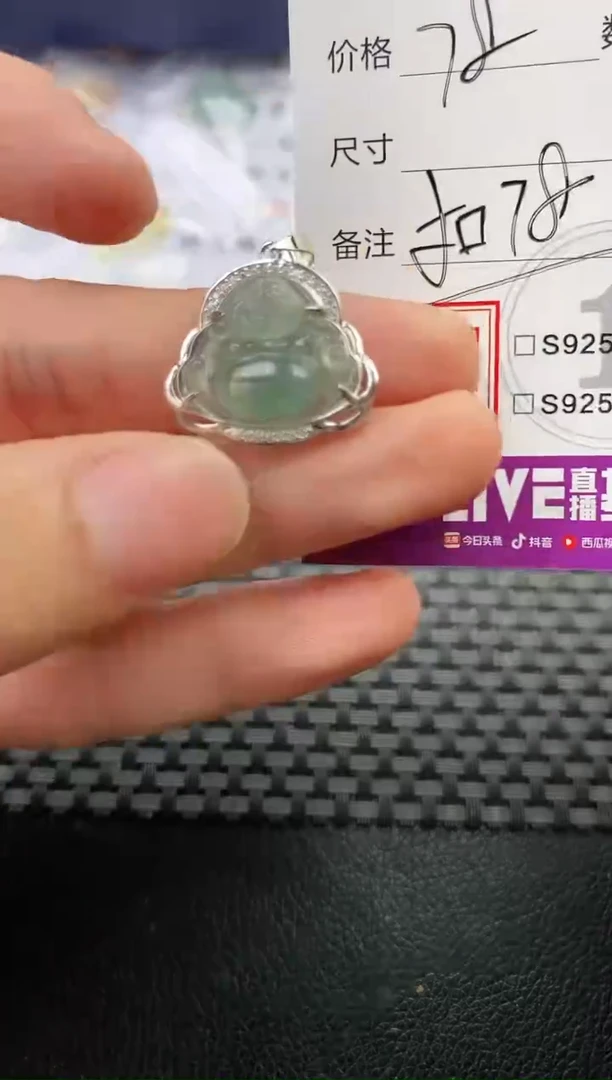 颈饰银S925镶嵌翡翠╰***?挂件