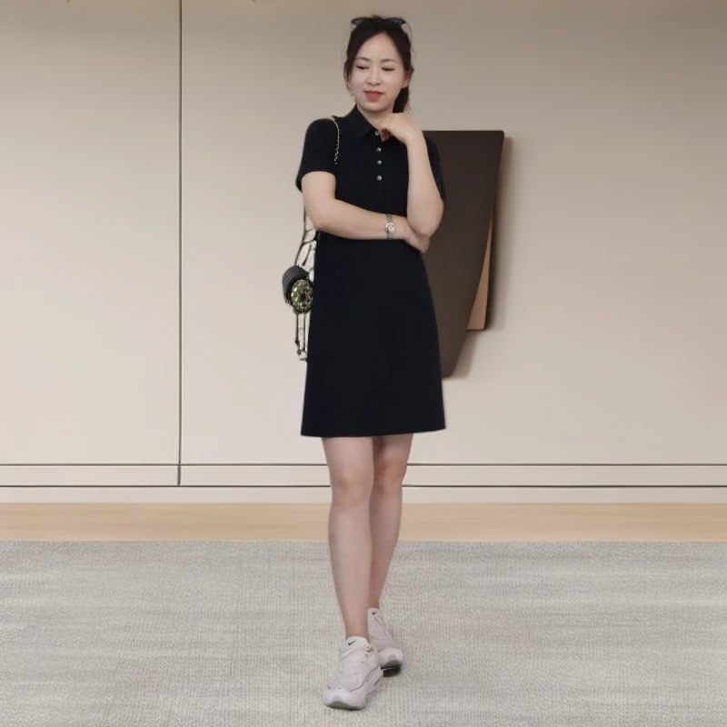 P3T派邦特夏季POLO领常规袖连衣裙休闲气质