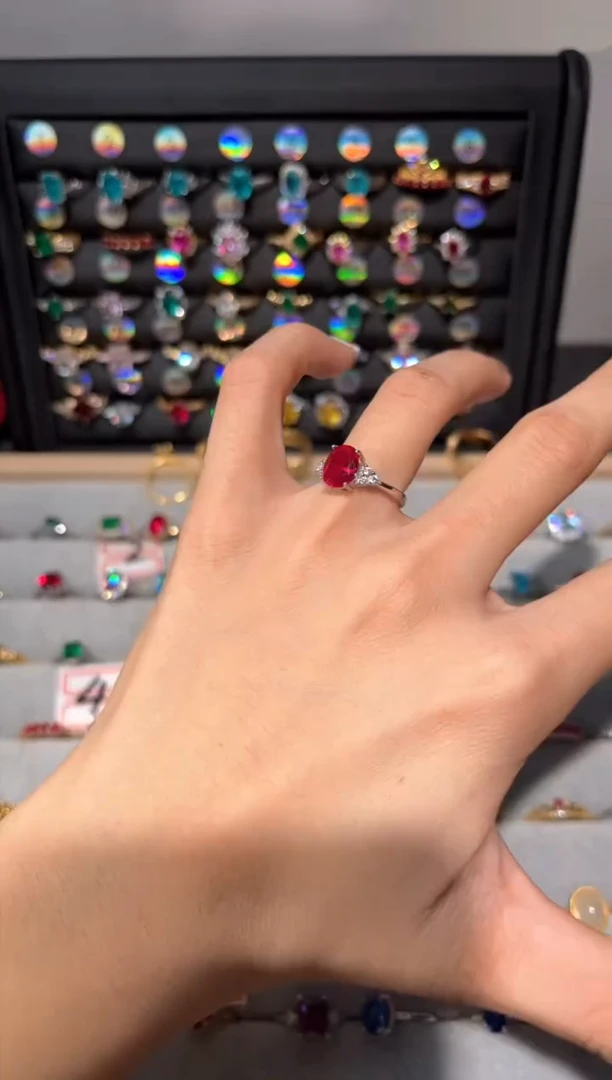 【闪购商品】红宝石戒指银S925镶嵌00000