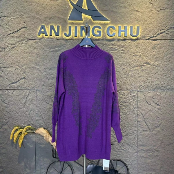 6【 原创设计师】时尚气质大码针织连衣裙秋冬休闲打底裙百搭复古显