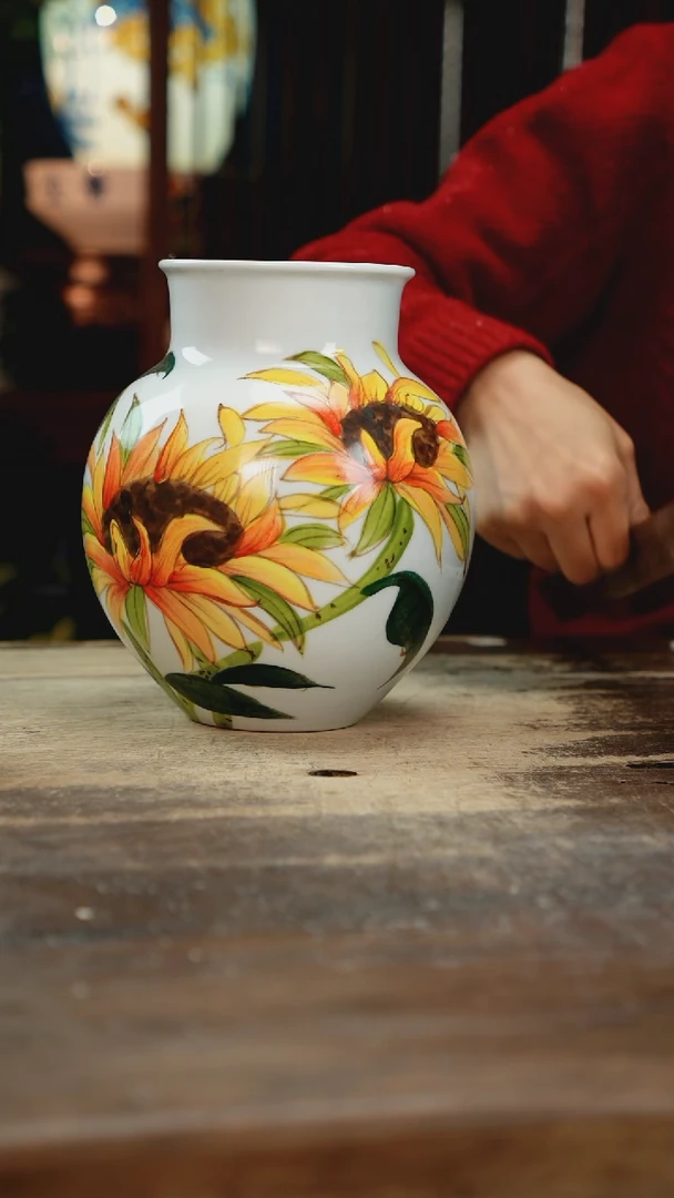 【闪购商品】瓷片景德镇纯手工釉下彩精品花瓶