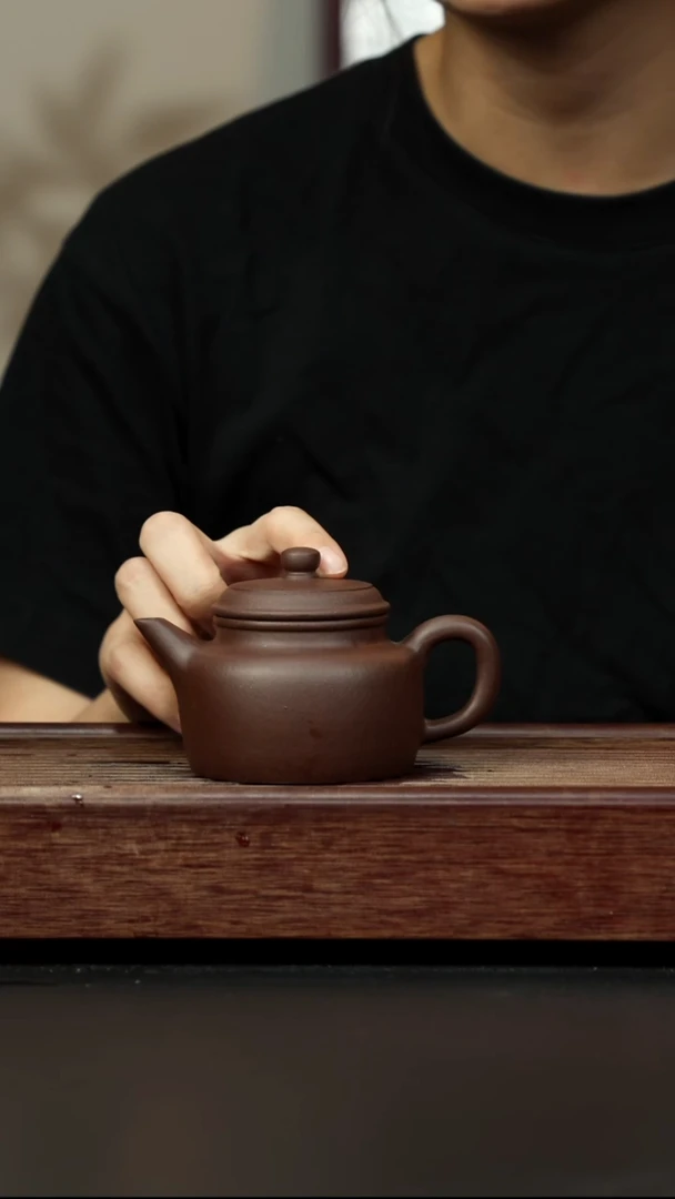 紫砂茶壶老紫泥 剑流德钟