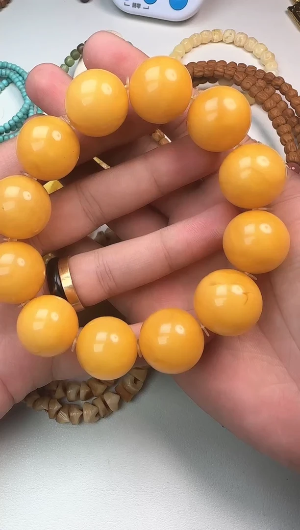 手链蜜蜡未镶嵌卡21圆珠手串