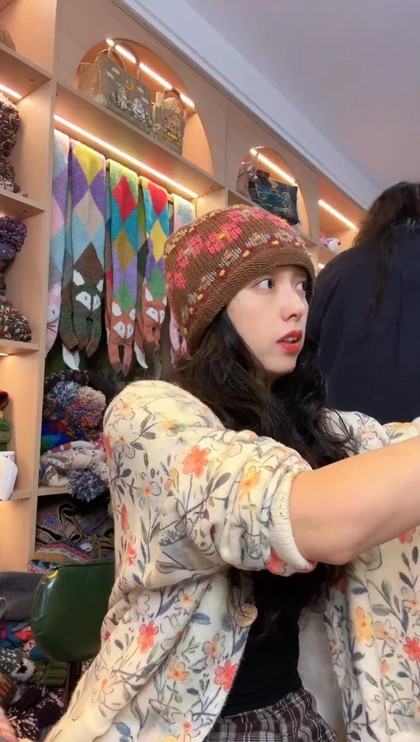 美丽奴咖色樱花冷冷帽