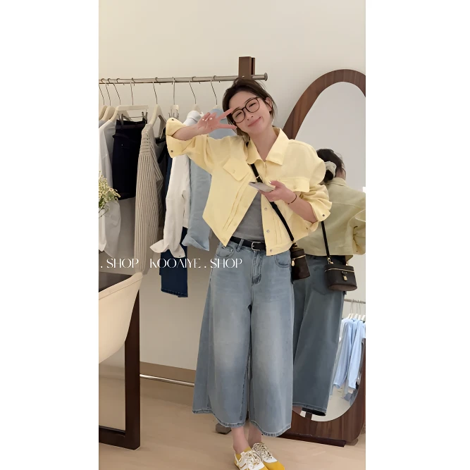 【半熟芝士】清货-只出不进-春夏款韩系宽松时尚亚麻短上衣