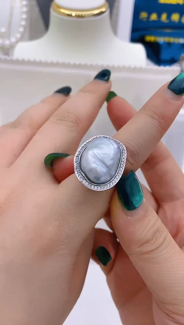 【闪购商品】海水珍珠戒指银S925镶嵌27