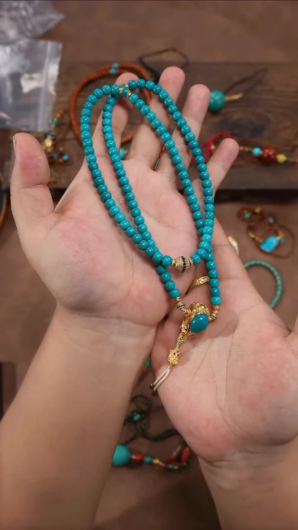 绿松石未镶嵌脖挂绿松石脖挂