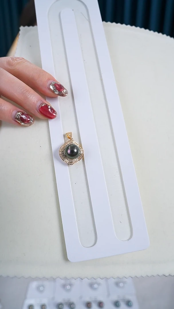 【闪购商品】海水珍珠吊坠(不含链)银S925镶嵌11-12mm 大溪地吊坠