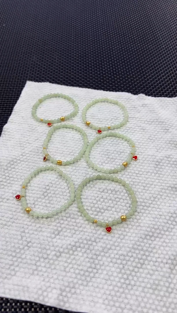 【闪购商品】和田玉手串银S925镶嵌晴水手串约5mm+（多样性发一件）