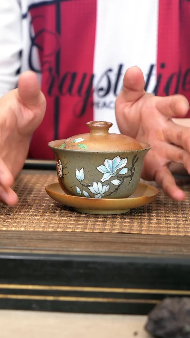 茶壶紫砂11《玉兰盖碗》柴烧