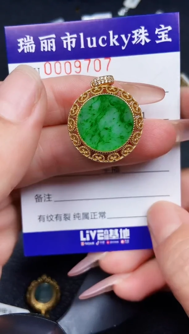 翡翠银S925镶嵌颈饰9707