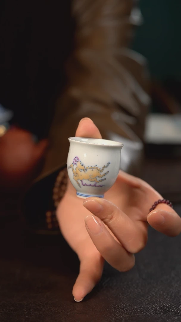 【闪购商品】杯聚澜堂斗彩黄回眸小玉兰杯