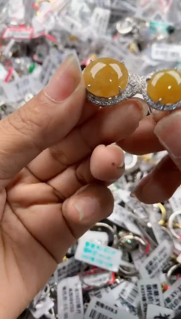 银S925镶嵌戒指翡翠999----2