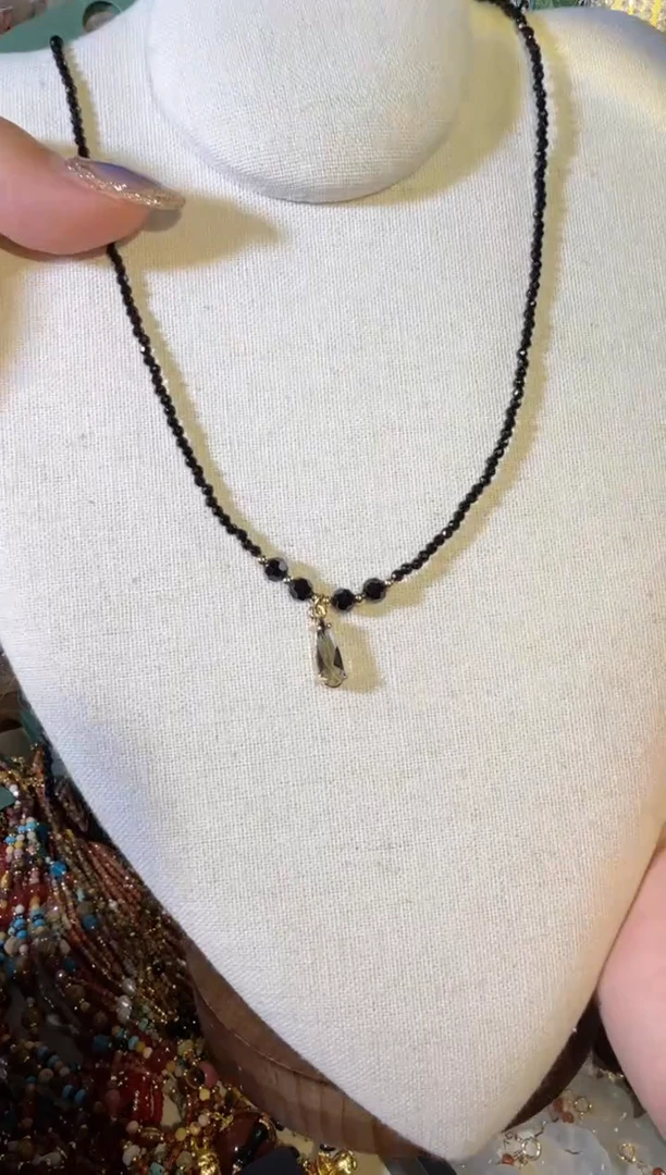 项链未镶嵌尖晶石黑水滴 164