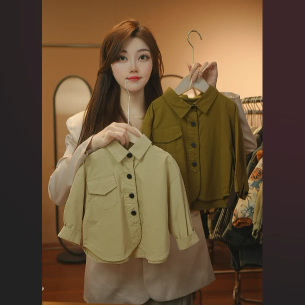 2026春夏新款儿童衬衫长袖休闲设计感宽松百搭时尚30109