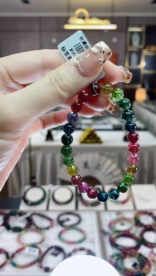 【闪购商品】碧玺收藏级单圈手串7mm+未镶嵌一物一证dan