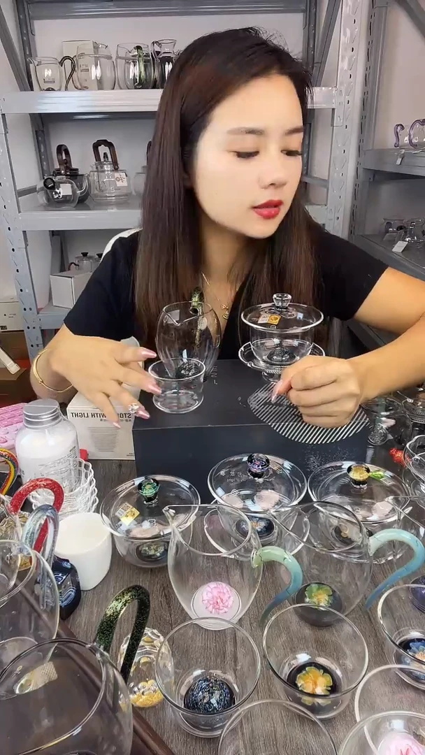 手工艺品玻璃维**晨禾器 黑斑斓公道杯盖碗主人杯奉珠茶漏 普通盒