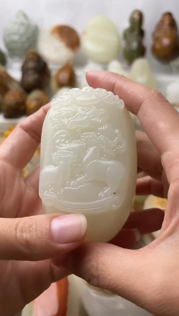 石材古青石棉纹正常不退换三羊开泰