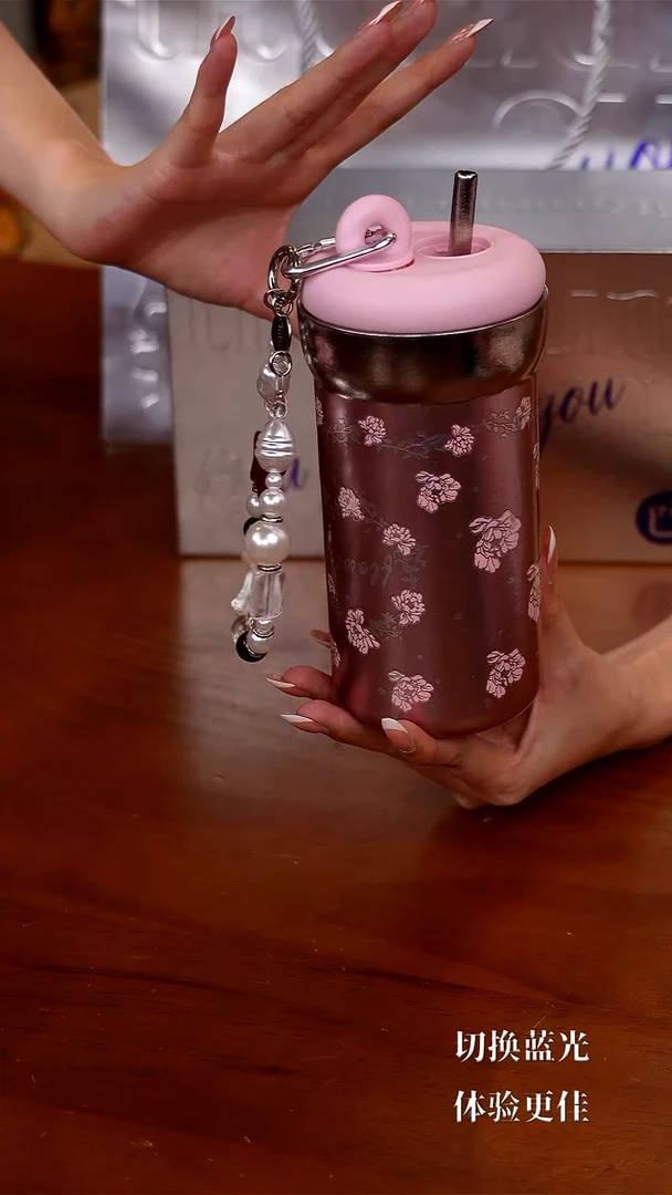 JUFU橘福小圆墩钛杯-500ml粉蝶叙