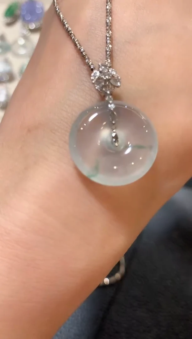 吊坠(不含链)18K金镶嵌翡翠n54