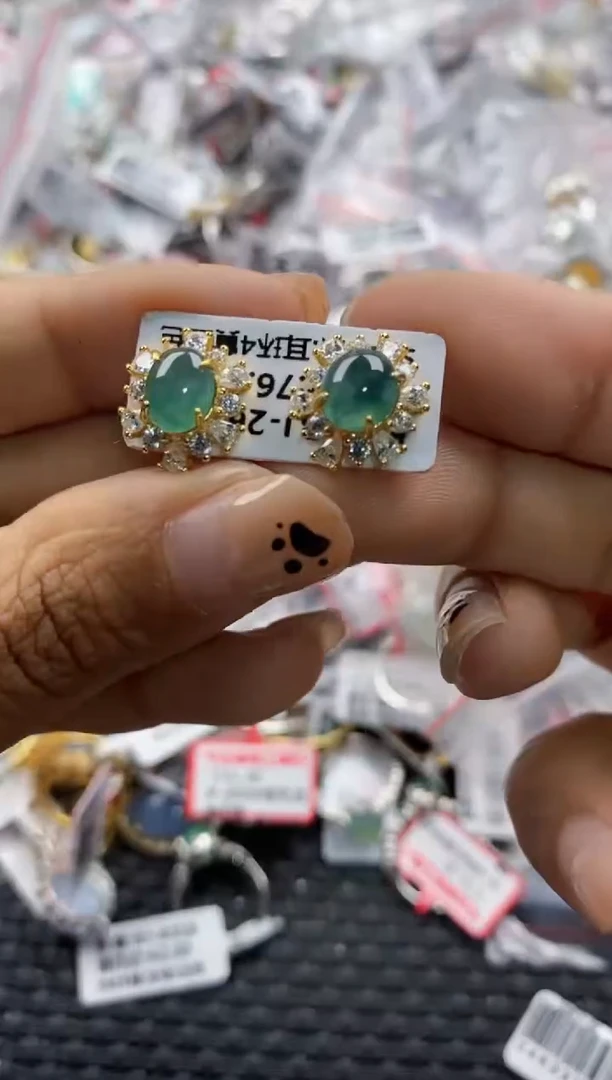 银S925镶嵌戒指翡翠8888    7