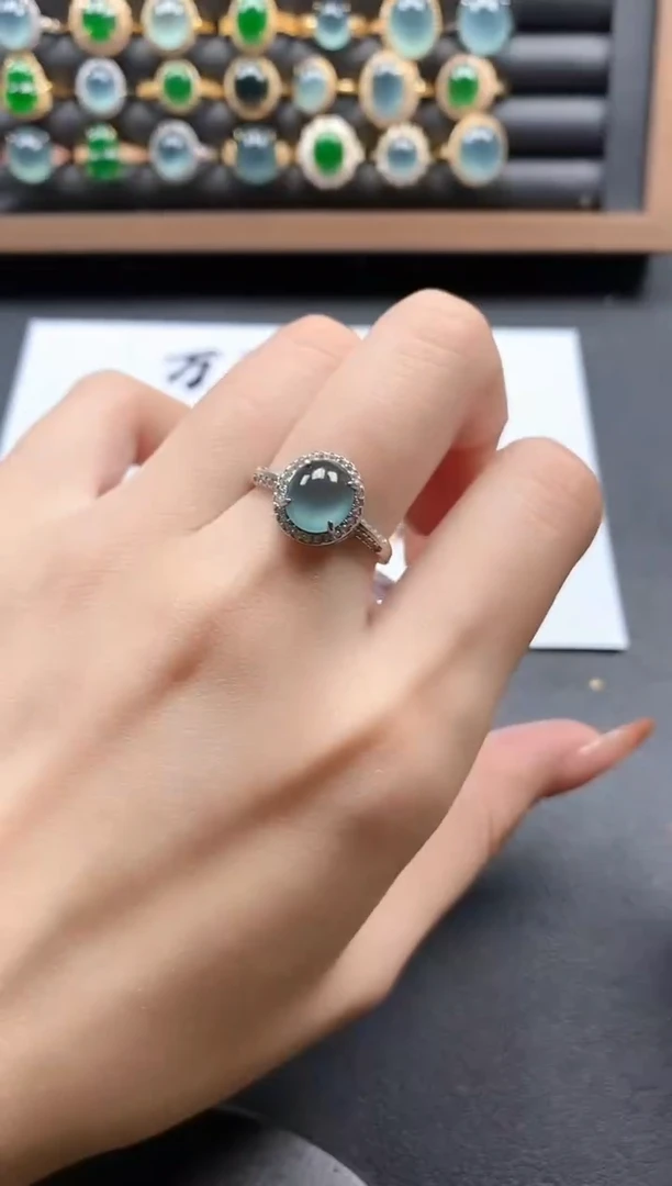 银S925镶嵌戒指翡翠51511