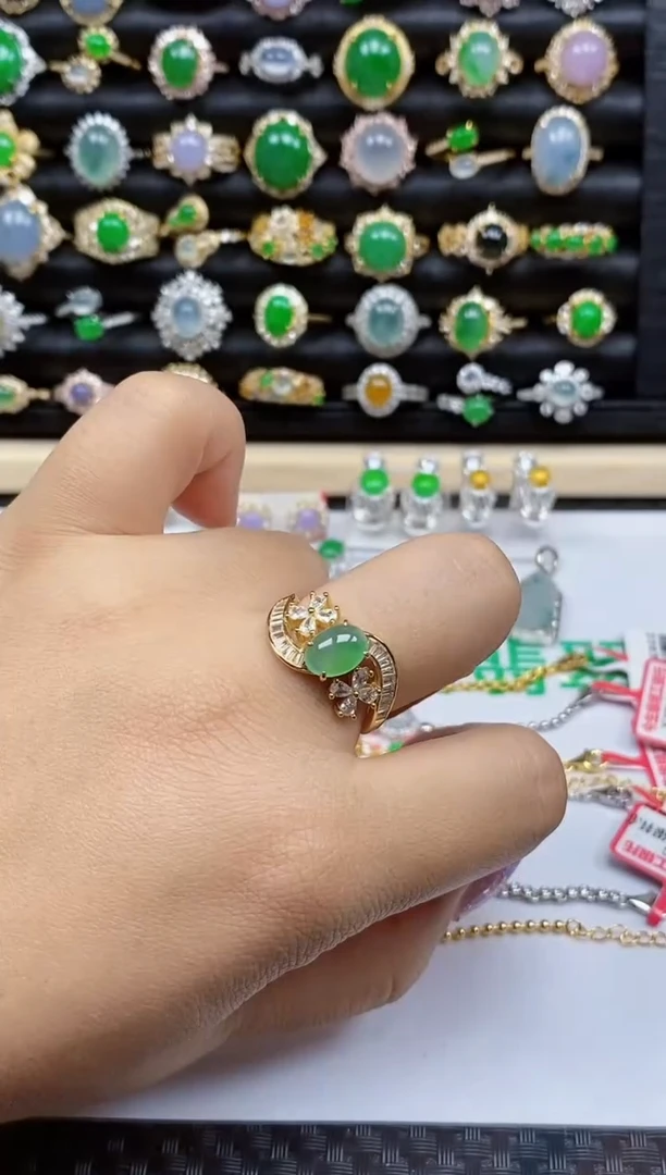 银S925镶嵌戒指翡翠4421