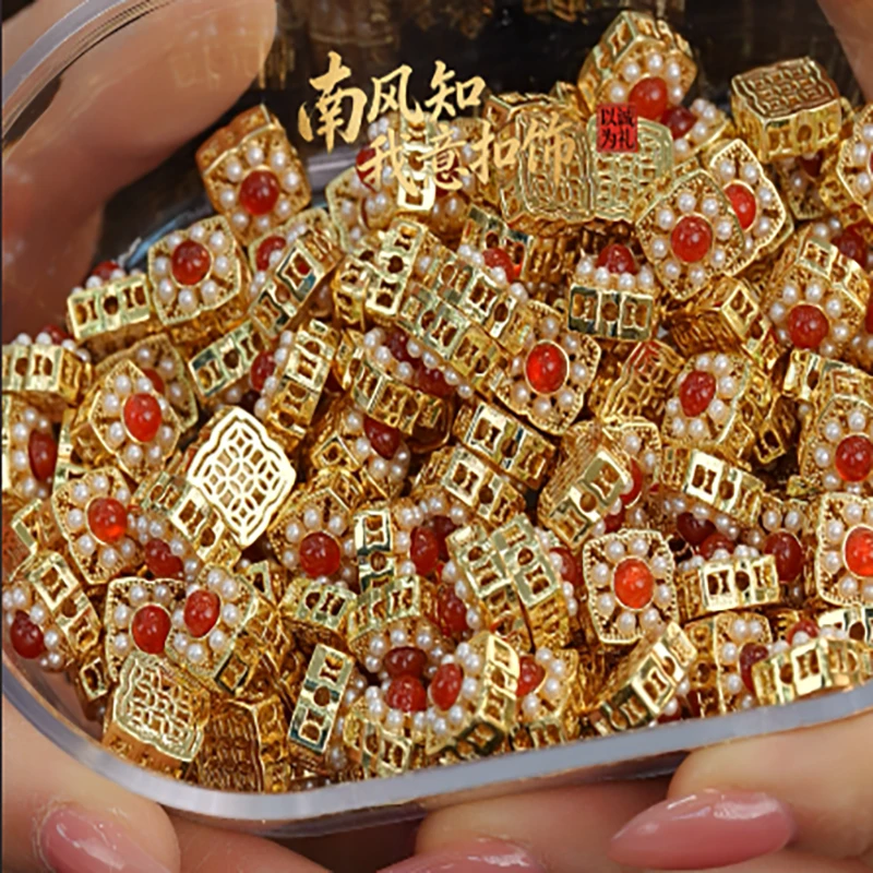 #308 红色镶珠隔珠饰品配件