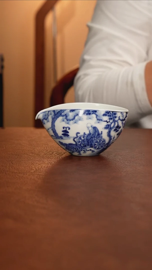 景德镇瓷器，青花瓷手绘茶具~鬼谷子
