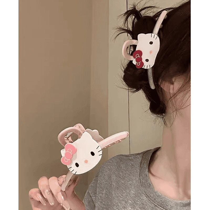 Hellokitty可爱甜美新款抓夹女小众高级感后脑勺鲨鱼夹发饰
