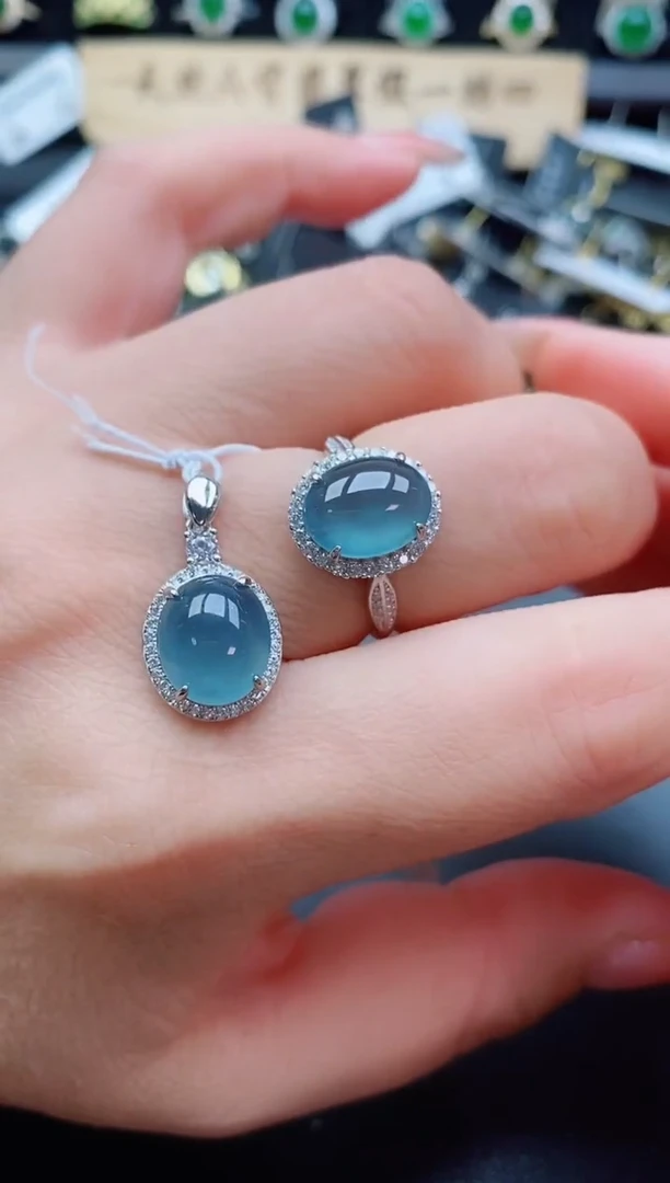 银S925镶嵌戒指翡翠580