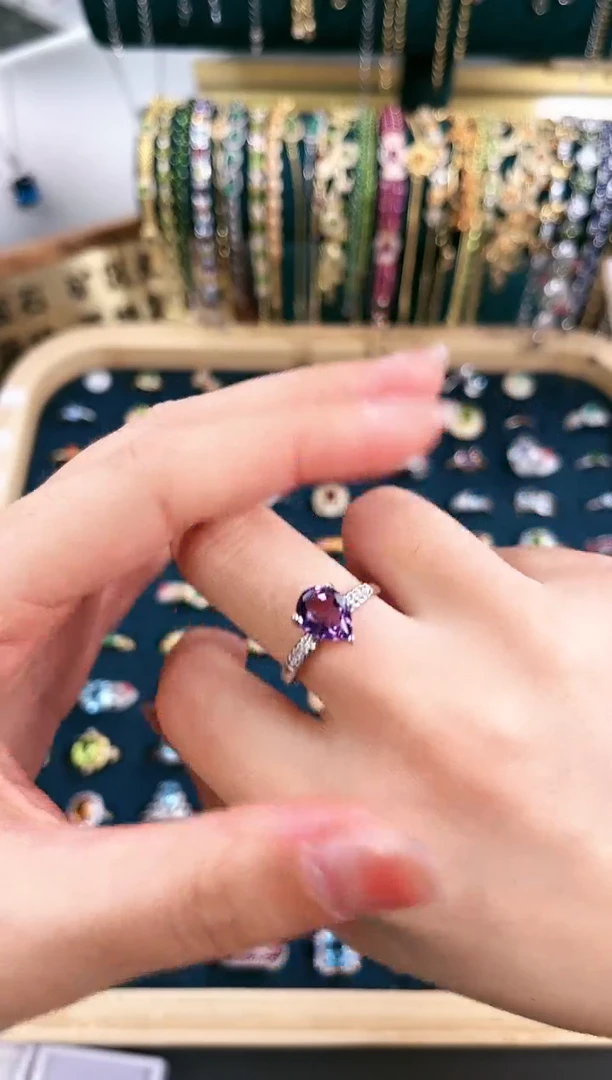 【闪购商品】紫晶戒指银S925镶嵌Z-524