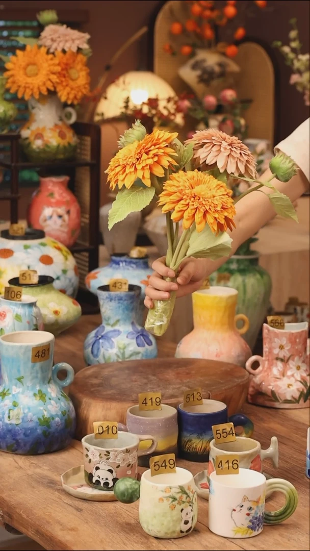 陶瓷仿真向日葵3支