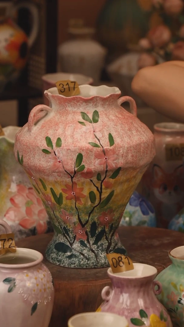 陶瓷317景德镇设计师手作花器摆件侘寂风