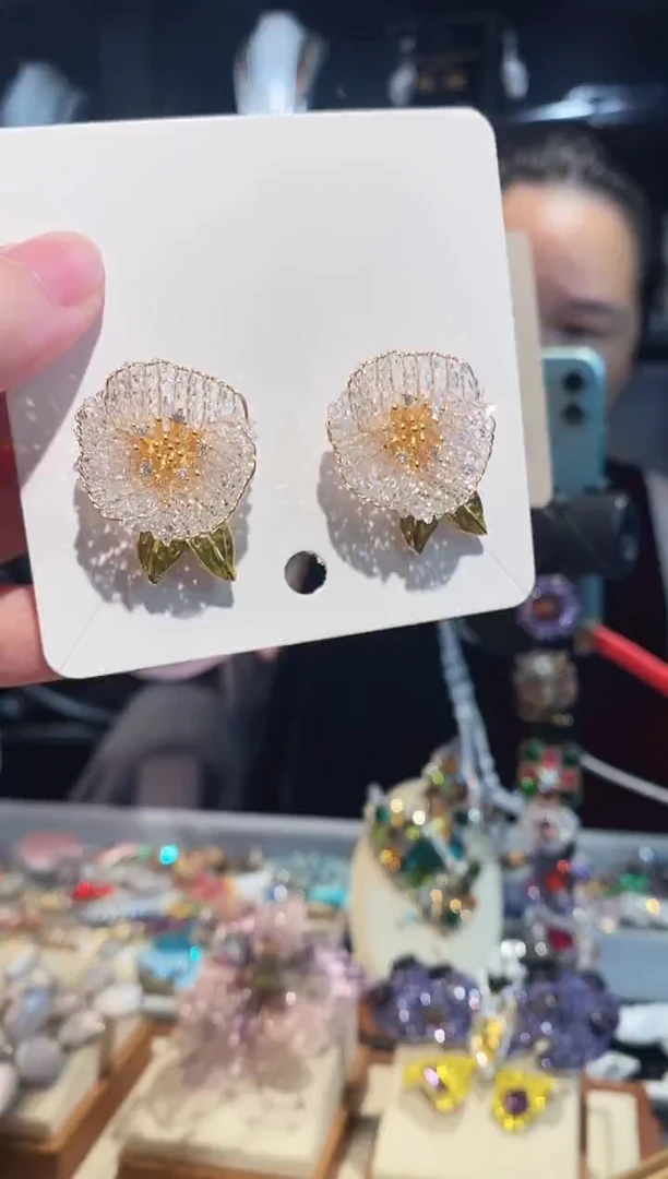 仿水晶铜合金高货  西子 耳环