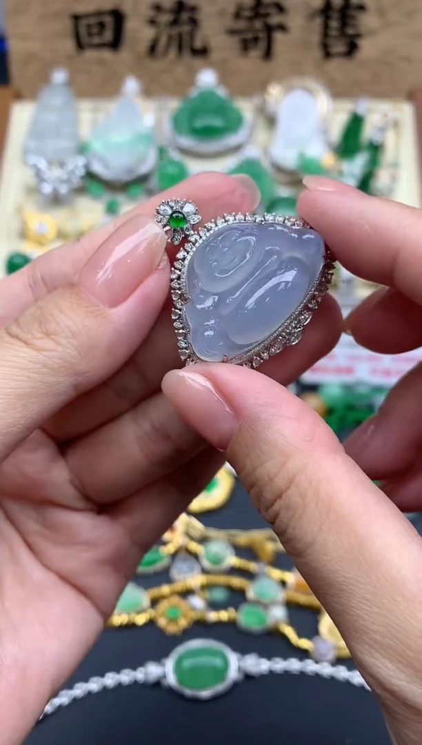 【闪购商品】翡翠颈饰18K金镶嵌610--中国好珍宝