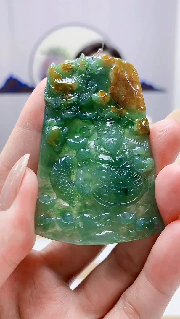 未镶嵌定制翡翠5160MM-毛货挂件21