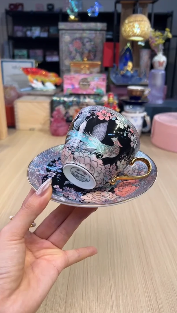 125灵羽和鸣咖啡杯-黑色