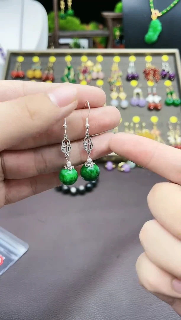 【闪购商品】玛瑙/玉髓耳钉银S925镶嵌308000