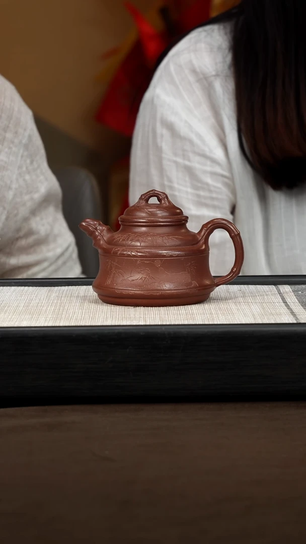 茶壶紫砂【P075】圆竹鼎  HZY