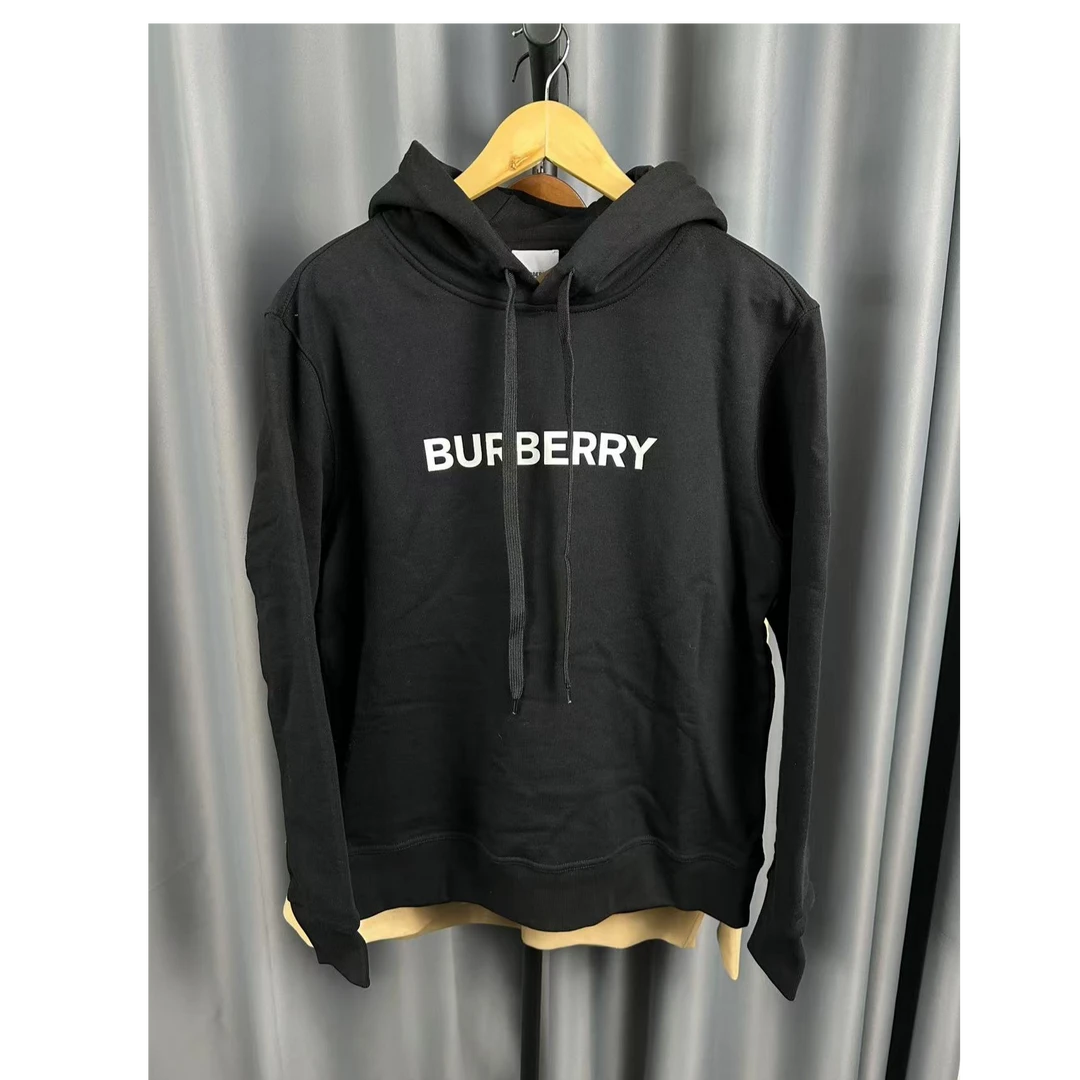99新 BURBERRY/博柏利 经典纯色胸口标连帽长袖卫衣
