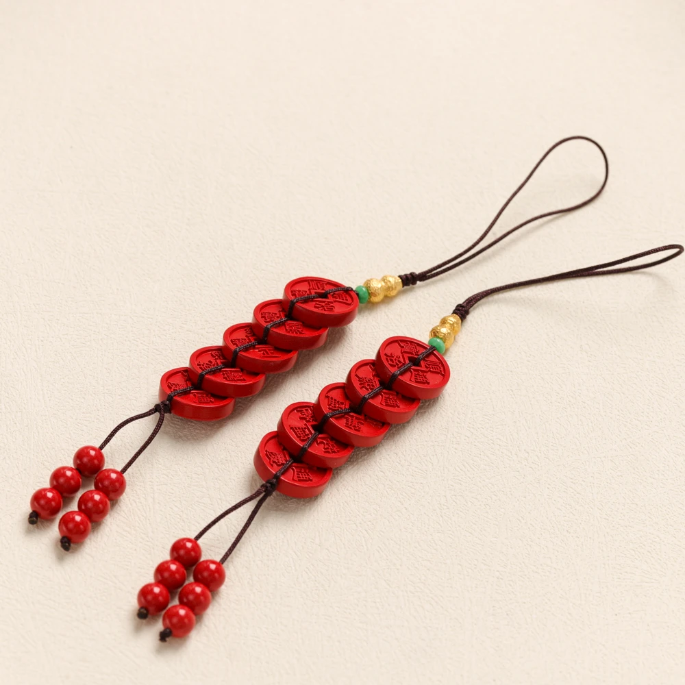 天然辰砂【叭哒不惑】多样性发一13*13mm朱砂挂件 长14cm