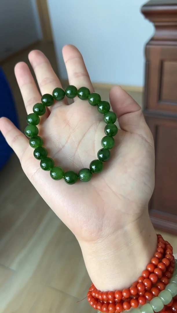 【闪购商品】和田玉（碧玉）手串未镶嵌和田玉碧玉单圈手串