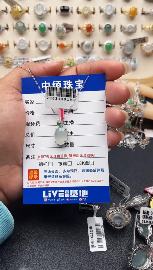 【闪购商品】翡翠吊坠(赠链)银S925镶嵌缅甸天然A货翡翠S925银镶嵌