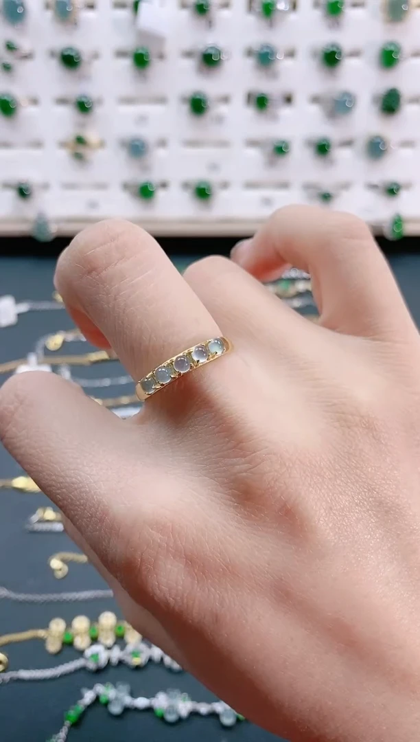 【闪购商品】翡翠戒指银S925镶嵌天然翡翠