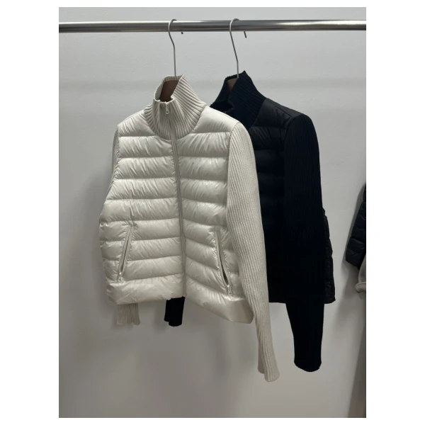 YLDYC【拼接针织羽绒服】时尚百搭针织立领拉链羽绒服上衣