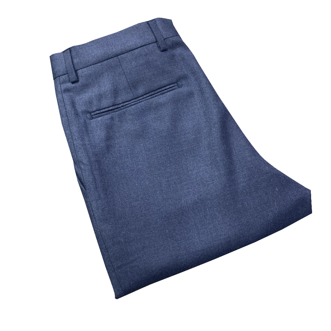 鸟【100%美丽诺羊毛】藏青色四季款商务弹力男士西装裤XK060